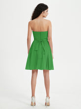 Strapless Chiffon Short Dresses with Bow Green