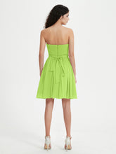 Strapless Chiffon Short Dresses with Bow Lime Green