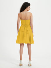 Strapless Chiffon Short Dresses with Bow Marigold