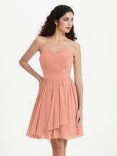 Strapless Chiffon Short Dresses with Bow Papaya