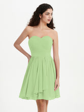 Strapless Chiffon Short Dresses with Bow Sage