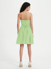 Strapless Chiffon Short Dresses with Bow Sage