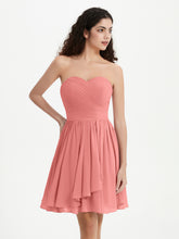 Strapless Chiffon Short Dresses with Bow Sunset