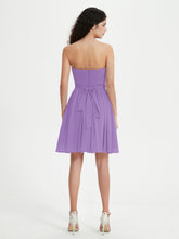 Strapless Chiffon Short Dresses with Bow Tahiti
