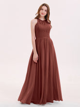 Illusion Neck Gowns with Lace Bodice Terracotta