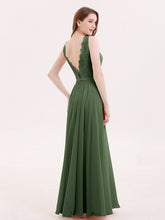 FuLL Length Lace and Chiffon Dresses Olive Green