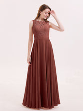 FuLL Length Lace and Chiffon Dresses Terracotta