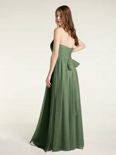 Sweetheart Neck Strapless Tulle Dress with Bow Olive Green