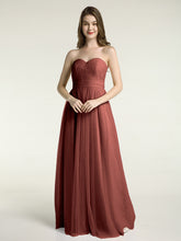 Sweetheart Neck Strapless Tulle Dress with Bow Terracotta