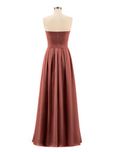 Straplesses Chiffon Maxi Dresses with Bow Terracotta