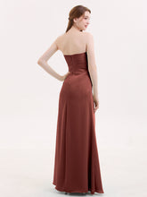 Sweethart Neckline Chiffon Dress with Slit Terracotta