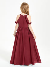 Dreamy Off the Shoulder Bridesmaid Gown for Junior Burgundy