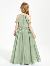 Dreamy Off the Shoulder Bridesmaid Gown for Junior Dusty Sage