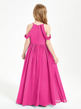 Dreamy Off the Shoulder Bridesmaid Gown for Junior Fuchsia