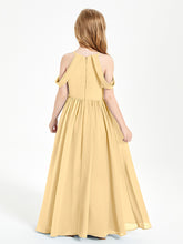 Dreamy Off the Shoulder Bridesmaid Gown for Junior Gold