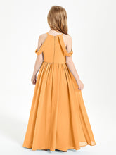 Dreamy Off the Shoulder Bridesmaid Gown for Junior Tangerine