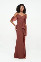 Sheath Spaghetti Straps Sweetheart Neck Dresses Terracotta