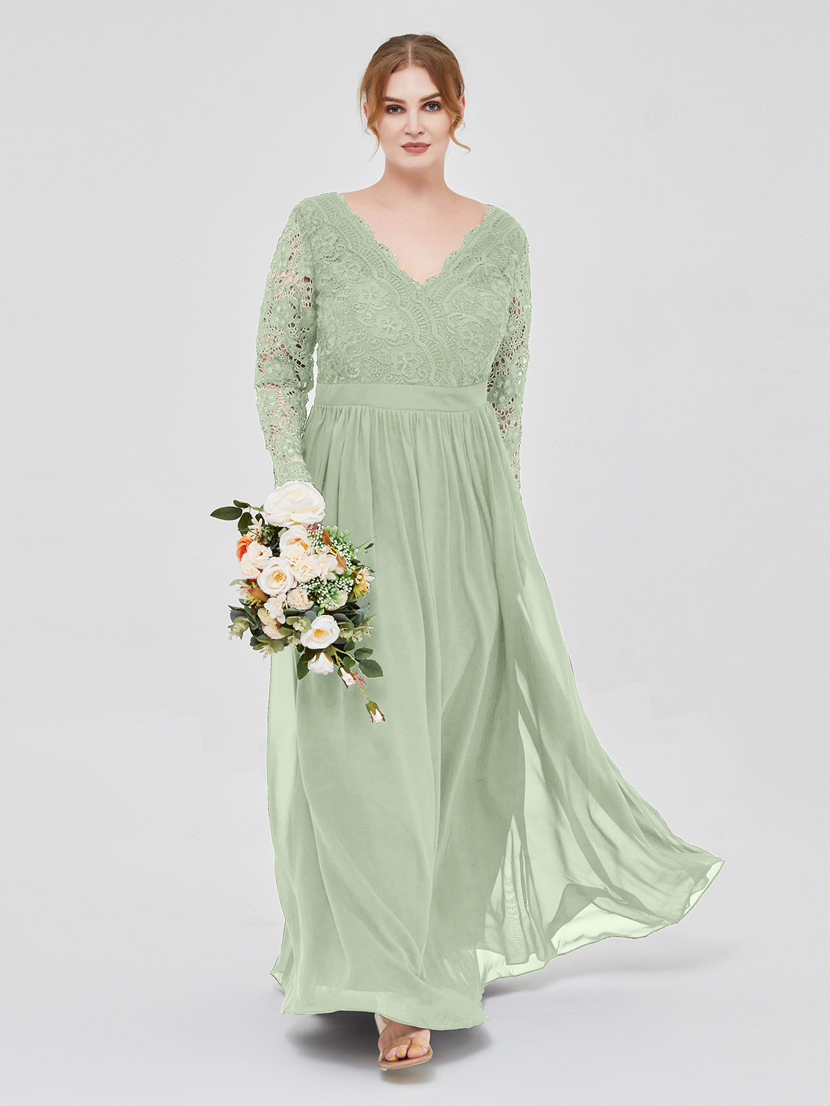 long sleeve sage green bridesmaid dresses Long Sleeve Sage Green Bridesmaid Dresses Long Sleeve Dusty Sage Long Dress Modest Dusty Sage Bridesmaid
