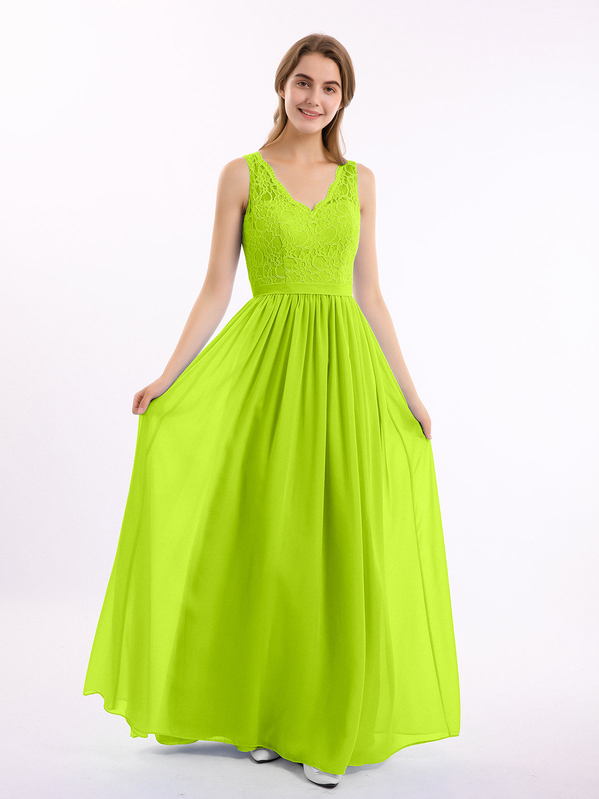 Lime green chiffon clearance dress