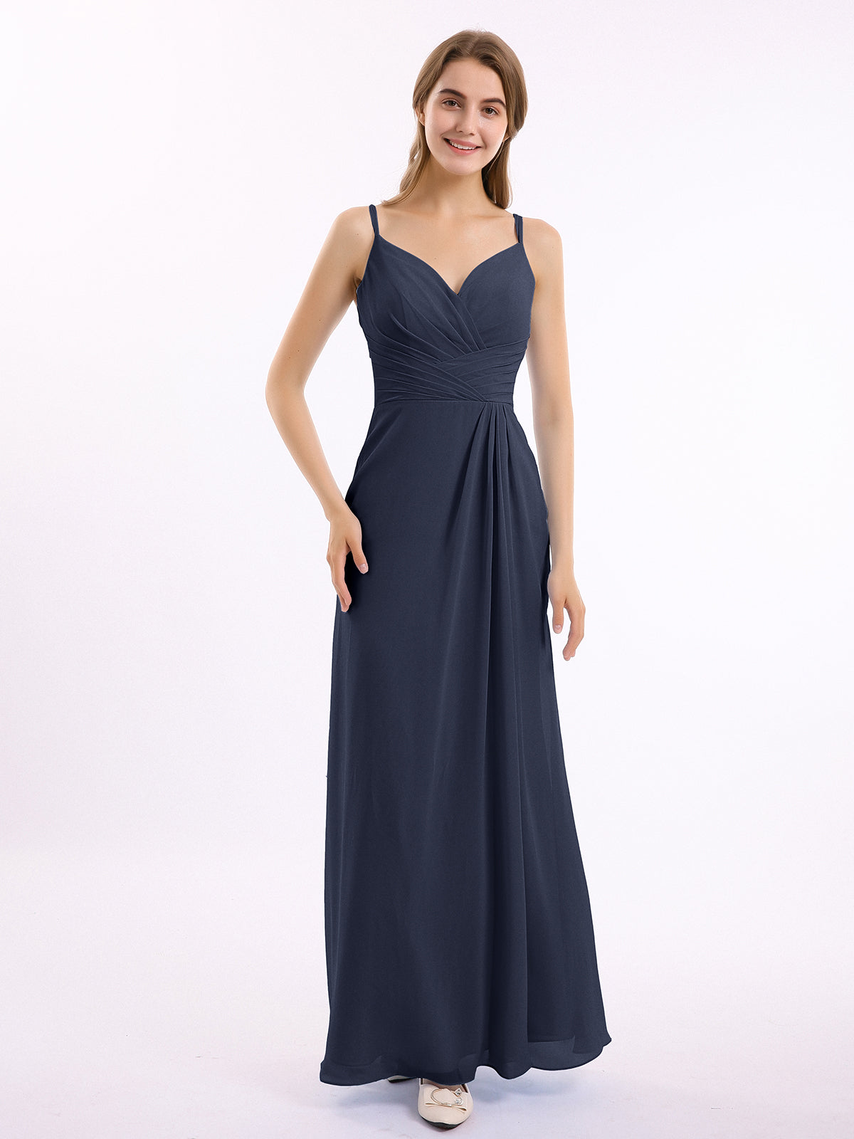 Navy chiffon outlet dress uk