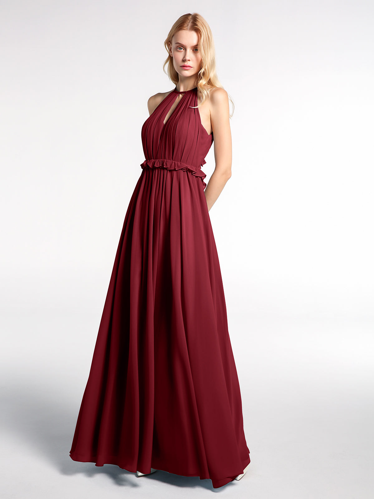 Long maroon maxi outlet dress