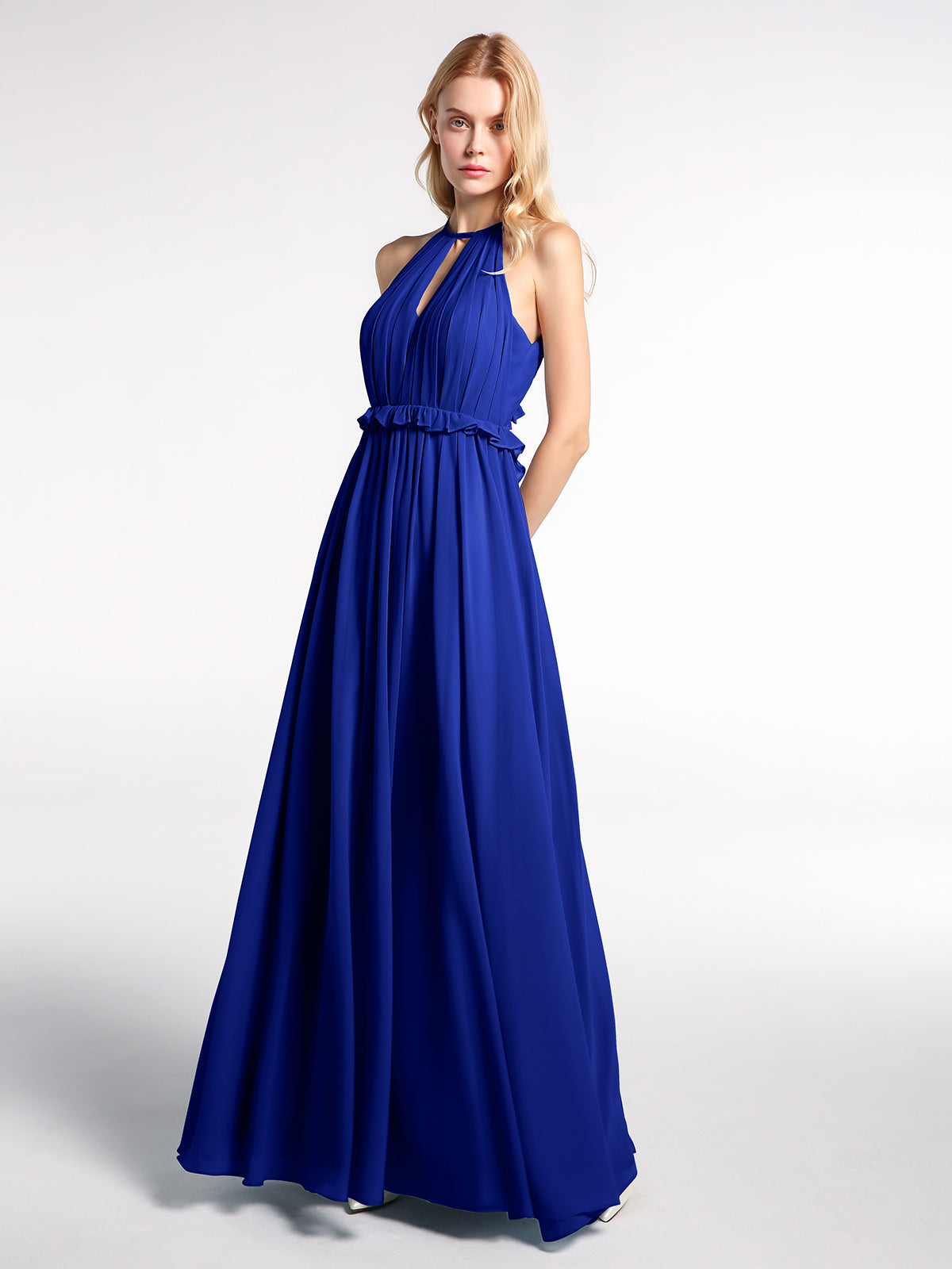 Royal blue 2025 chiffon maxi dress