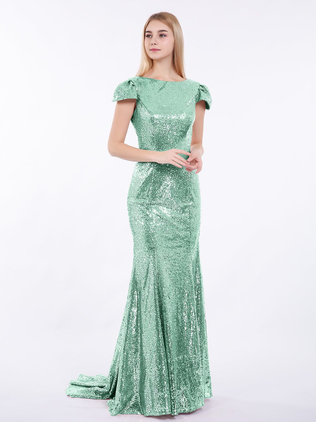 Light green outlet sequin dress