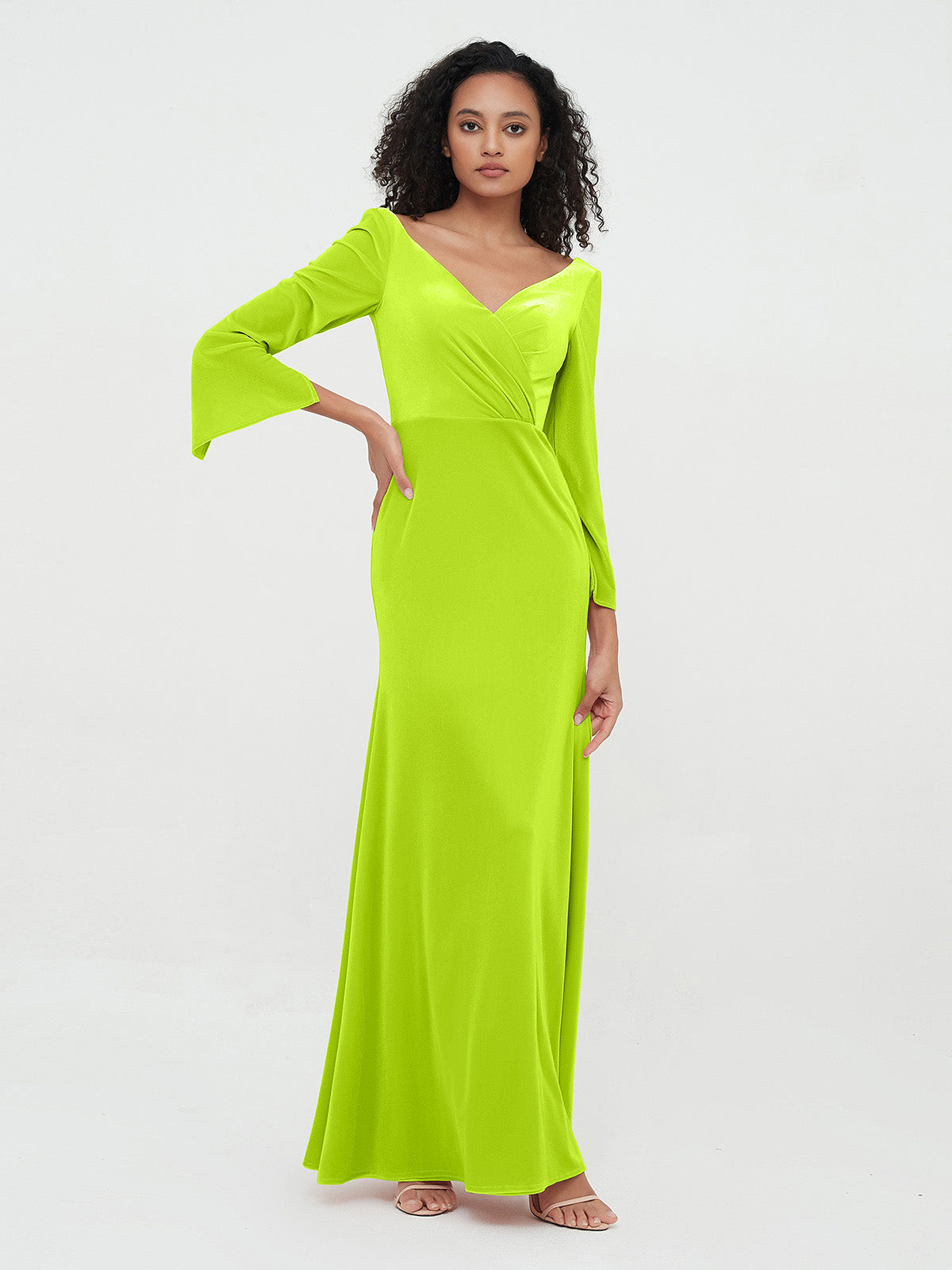 Lime green shop velvet dress