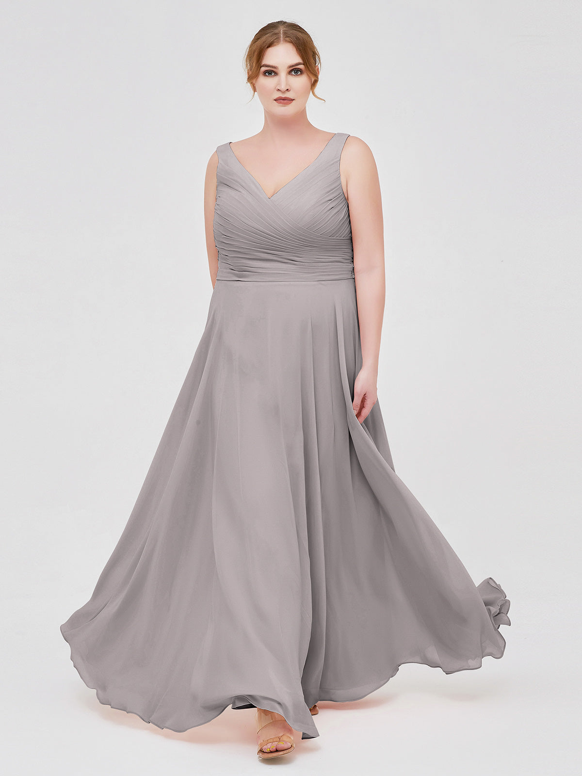 Silver gray gown deals plus size