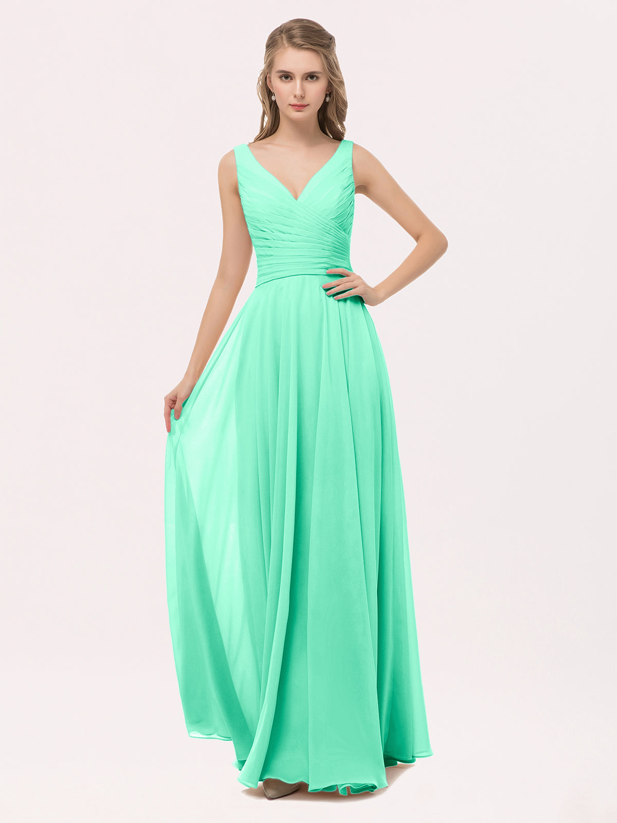 princess polly baby blue dress African Bridesmaid Dresses Green V Neck Long Sleeves... From 40,21 € main image 1