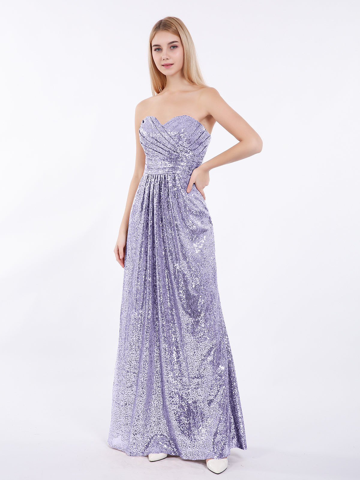 Lilac sequin 2024 bridesmaid dress