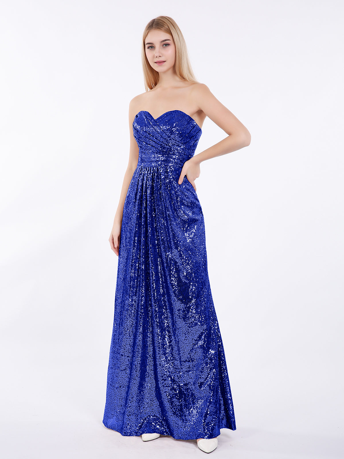 Royal blue 2024 sequin dress long