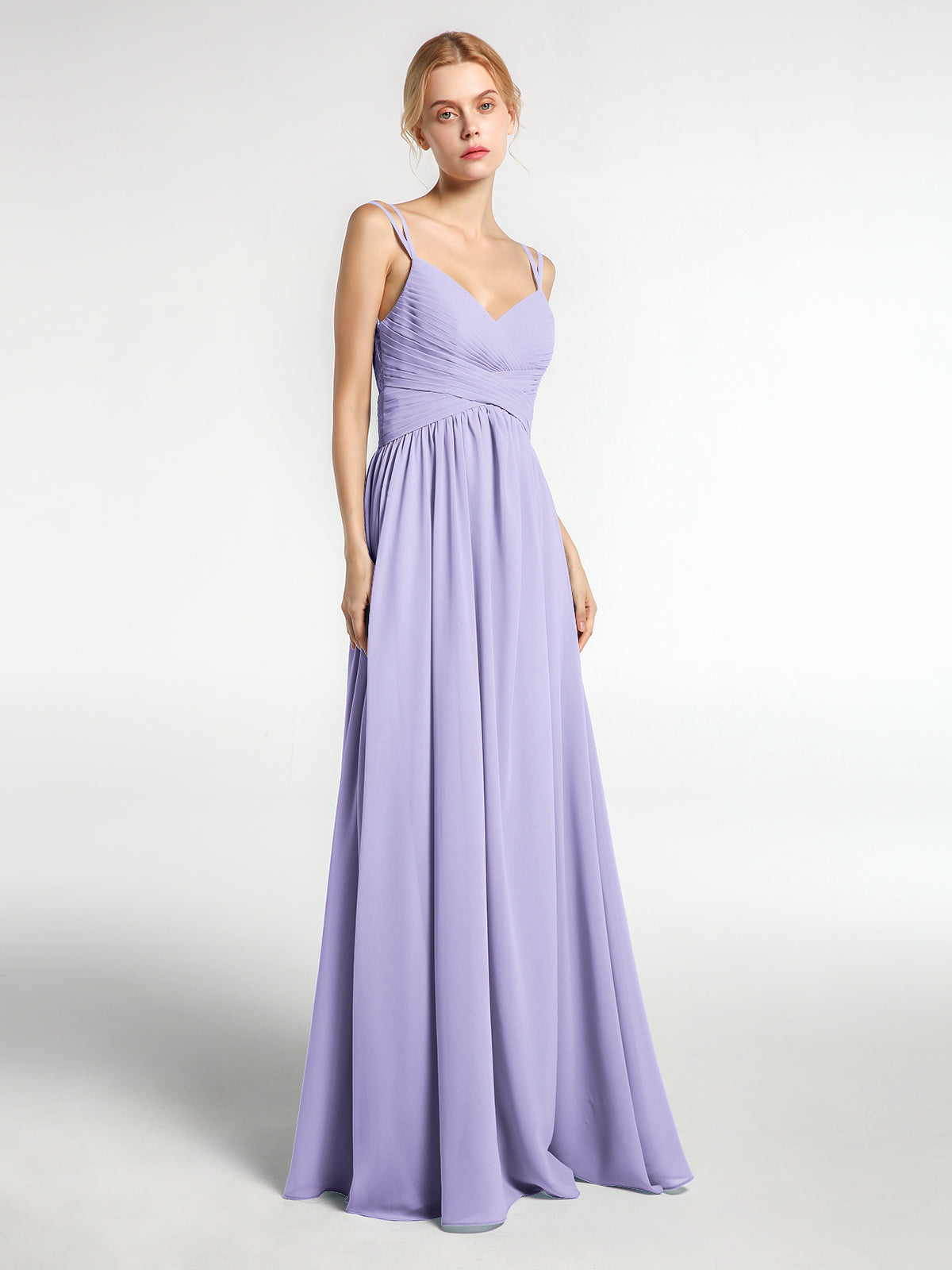 Lilac chiffon 2024 bridesmaid dress