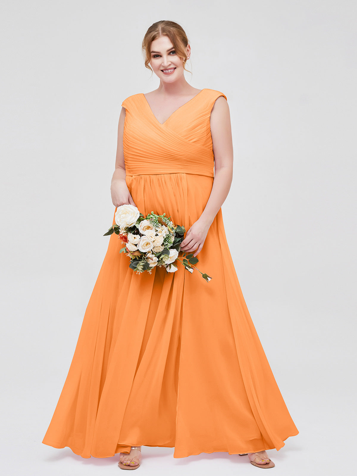 Orange plus store size formal dresses