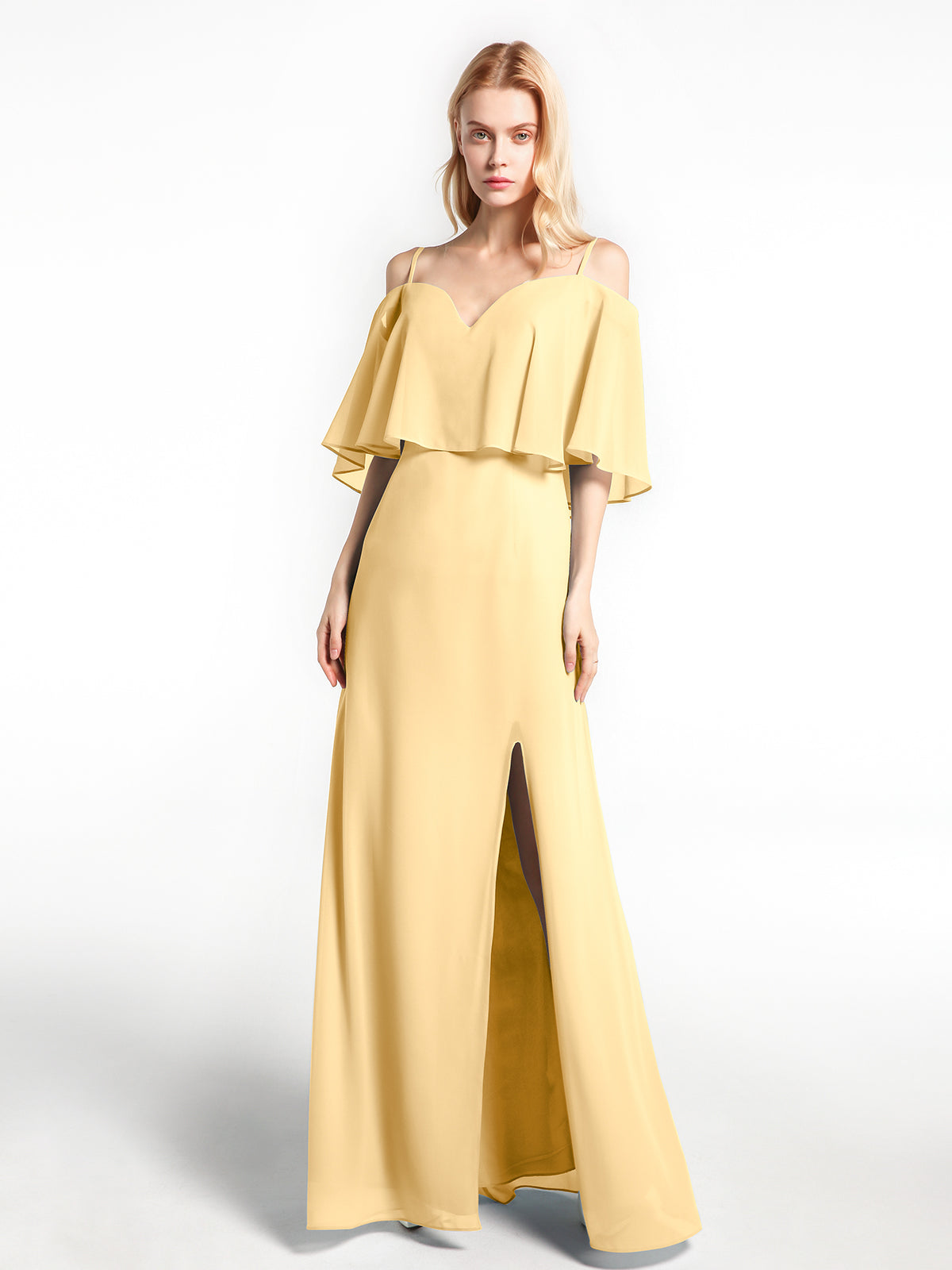 Cold shoulder gold outlet dress