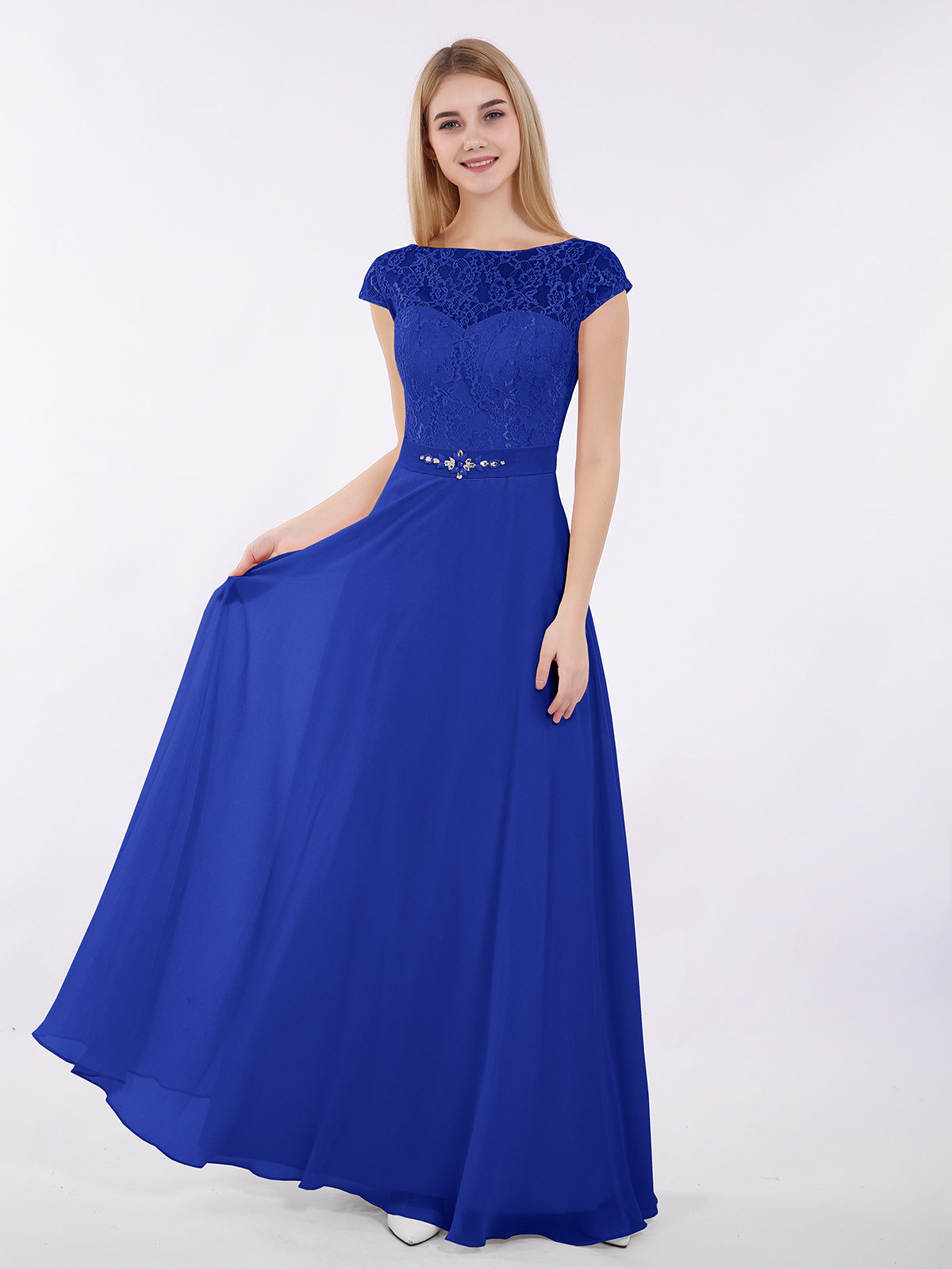 Royal blue bridesmaid hotsell dresses with sleeves