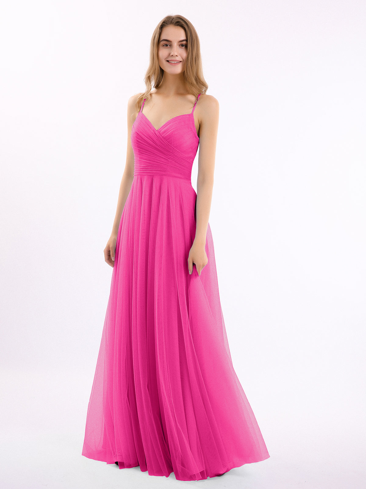 Sheath Spaghetti Straps Sweetheart Neck Dresses Fuchsia