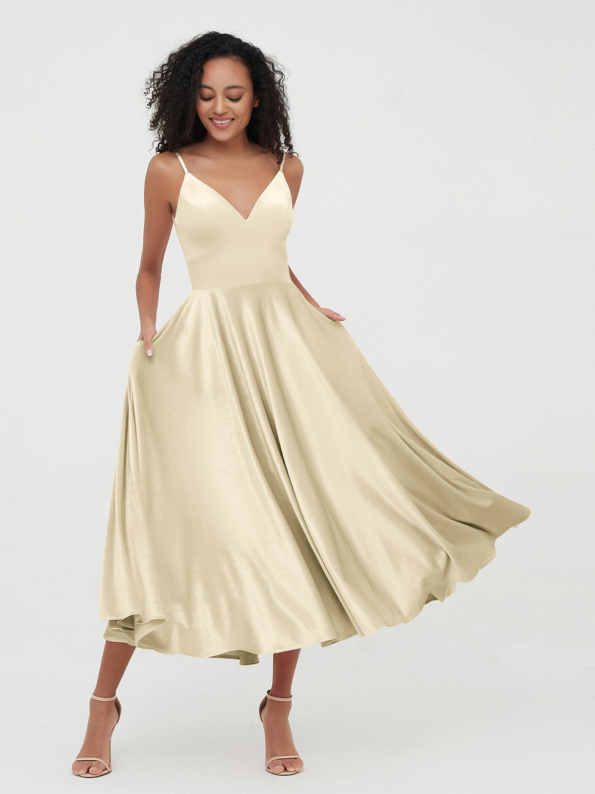 champagne midi dress formal Freesia Formal Dress Champagne| Beginning Boutique US