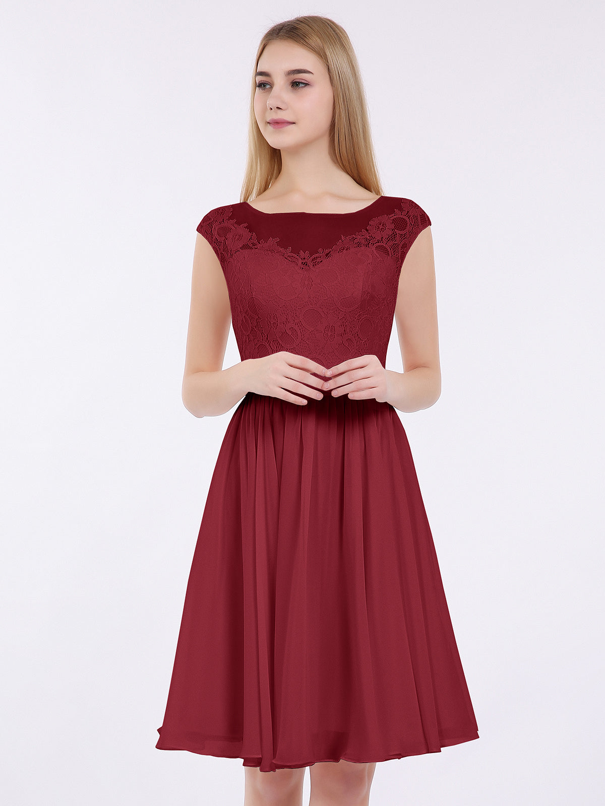 burgundy flowy prom dress Simple Mermaid Long Burgundy Slit Prom Dress P1455
