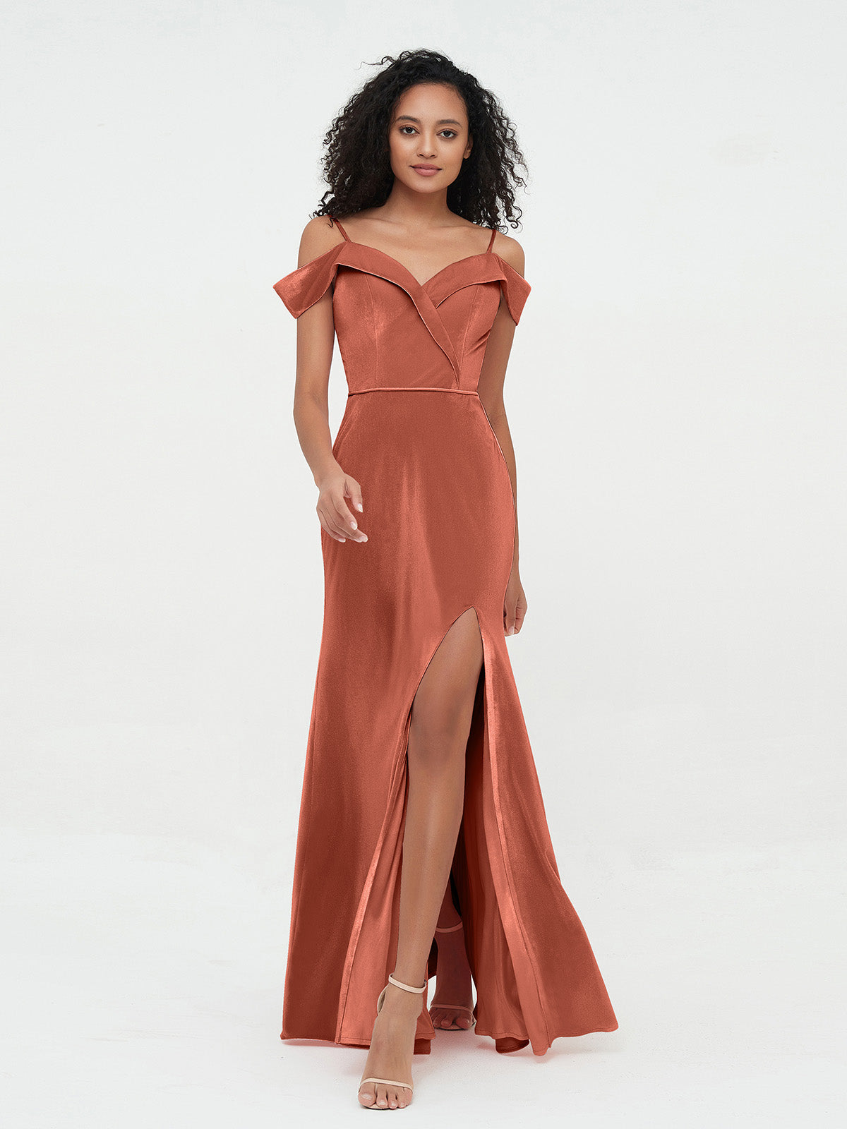 Rust floor length clearance dress