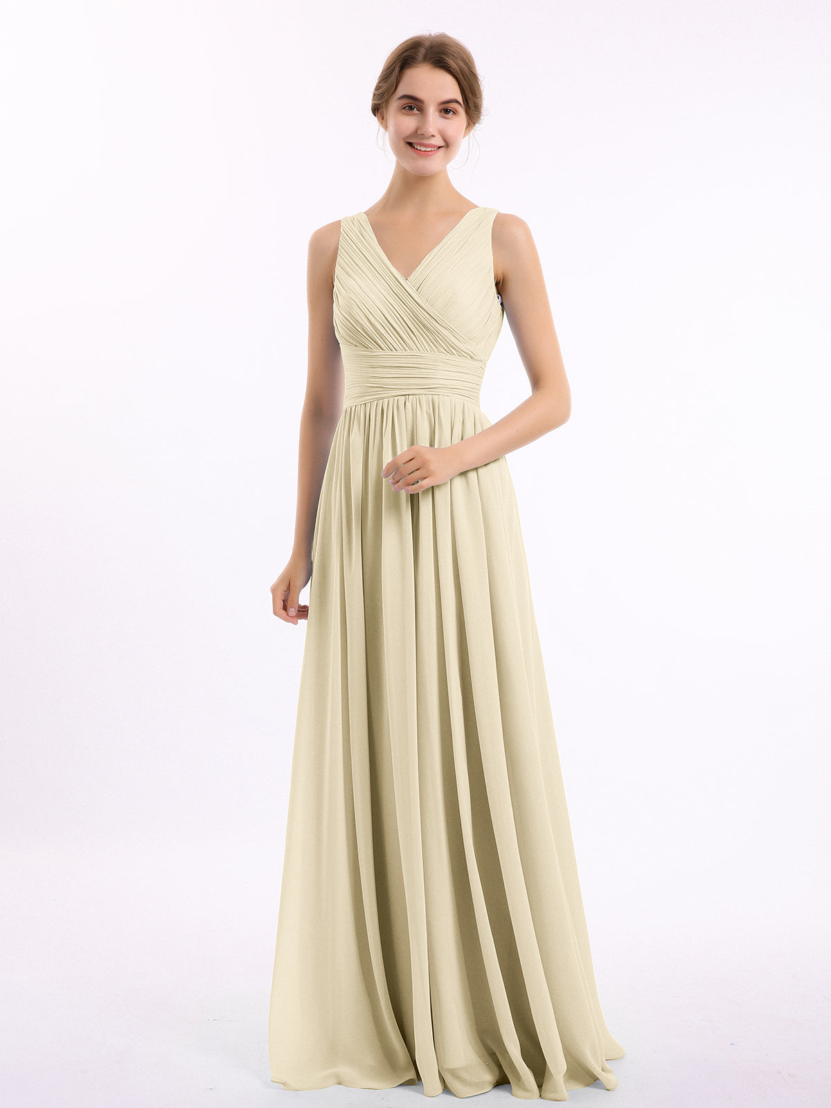 sachin and babi light blue dress Beautiful Chiffon Spaghetti Straps Bridesmaid Dress with Pockets main image 0
