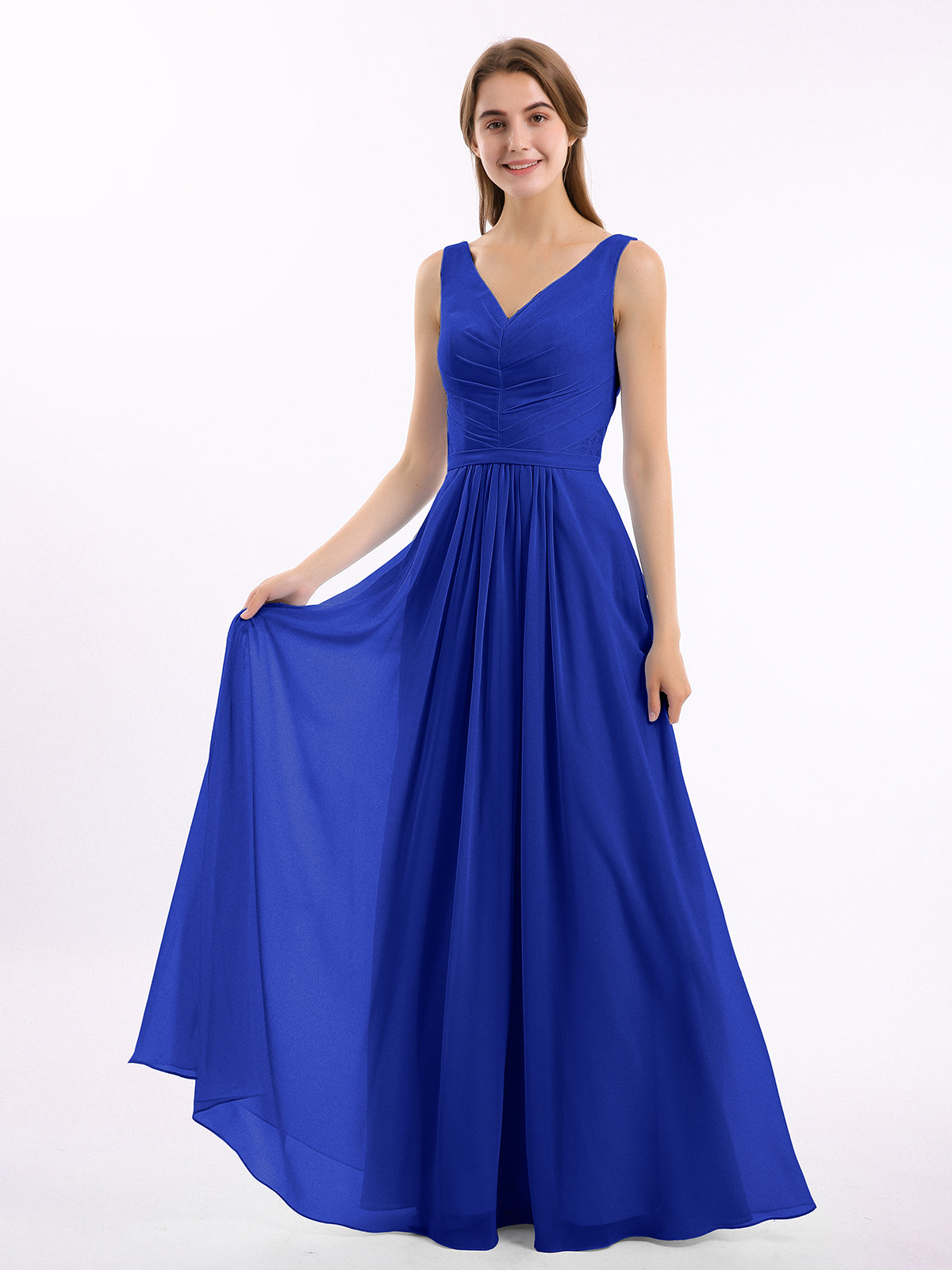 sachin and babi light blue dress Taylor Women's Pleated Long-Sleeve Chiffon Dress main image 0