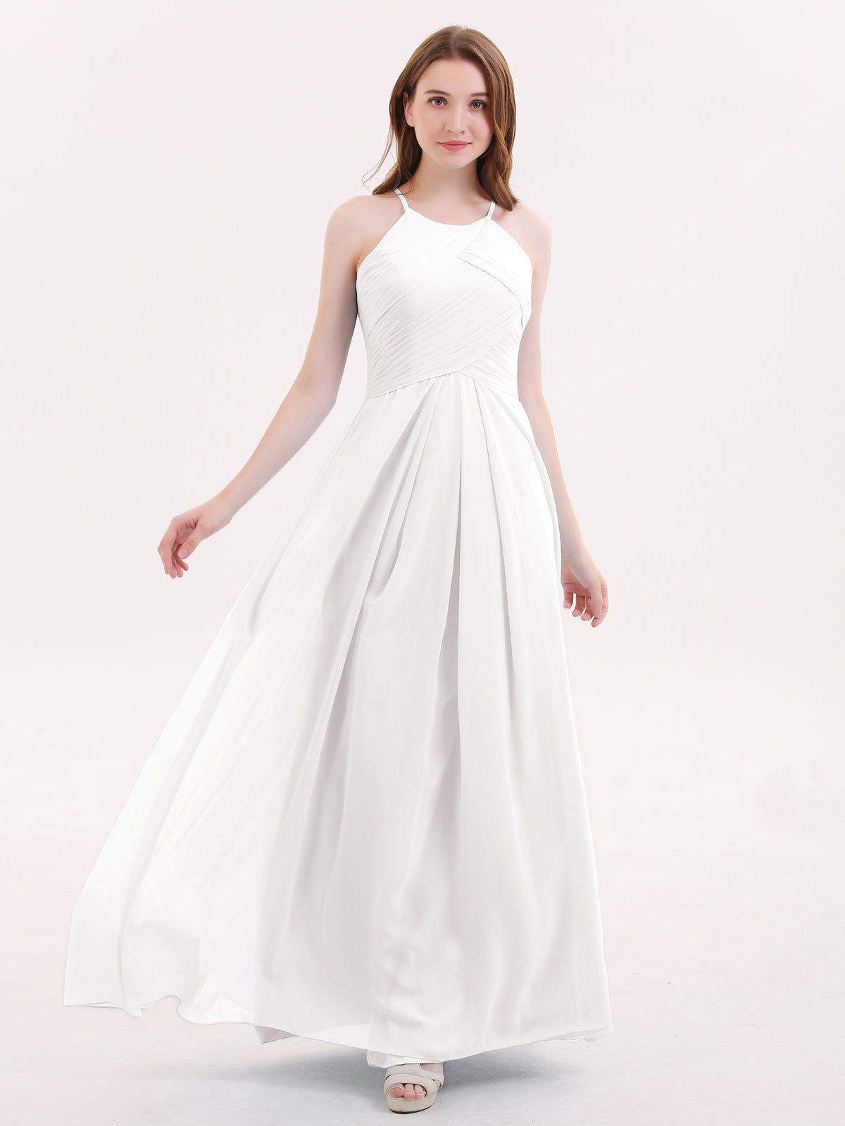 Long Chiffon Dresses with Halter Neck Spa
