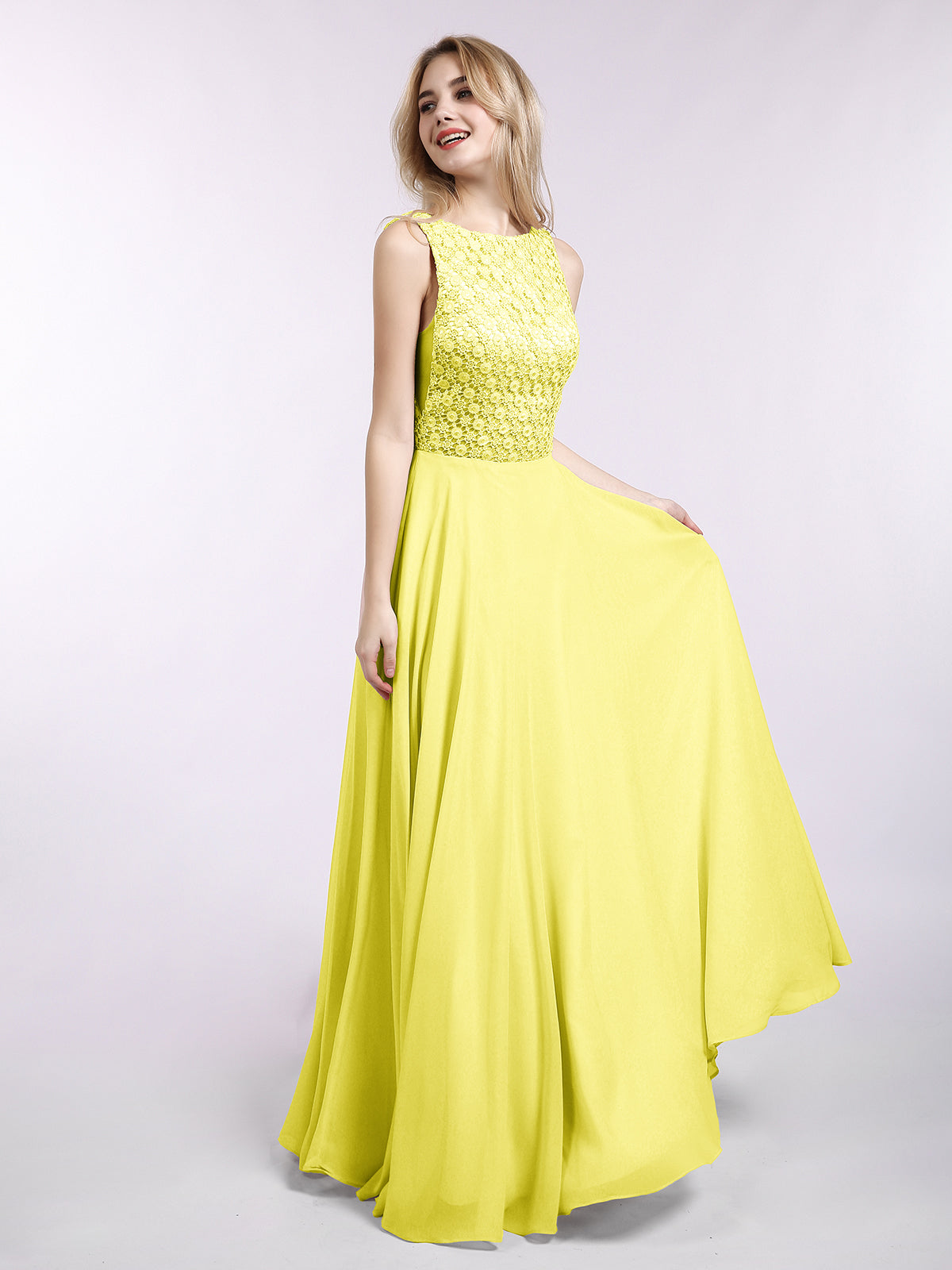 Lemon yellow outlet prom dress