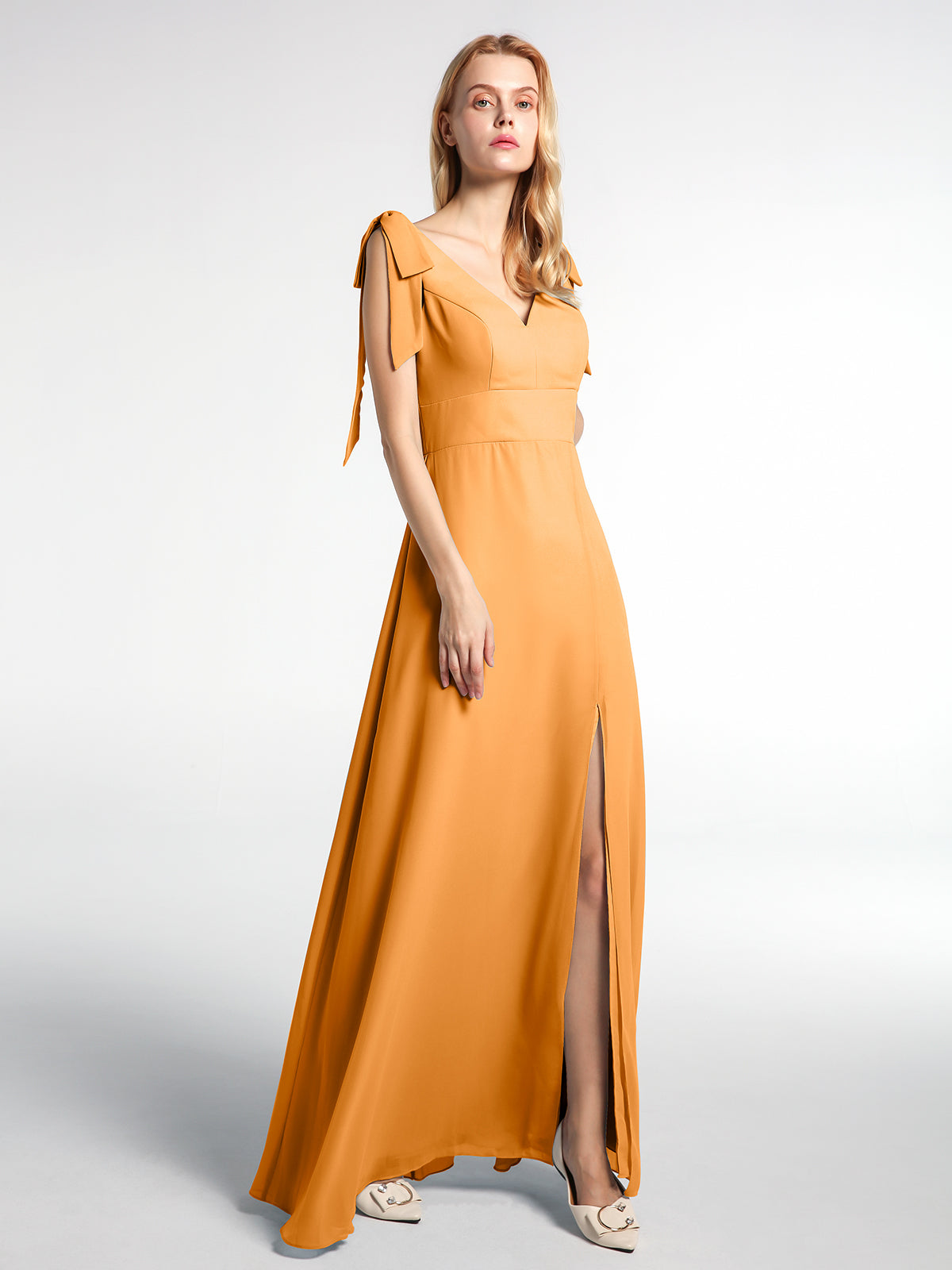 Maxi dress with slits in clearance front