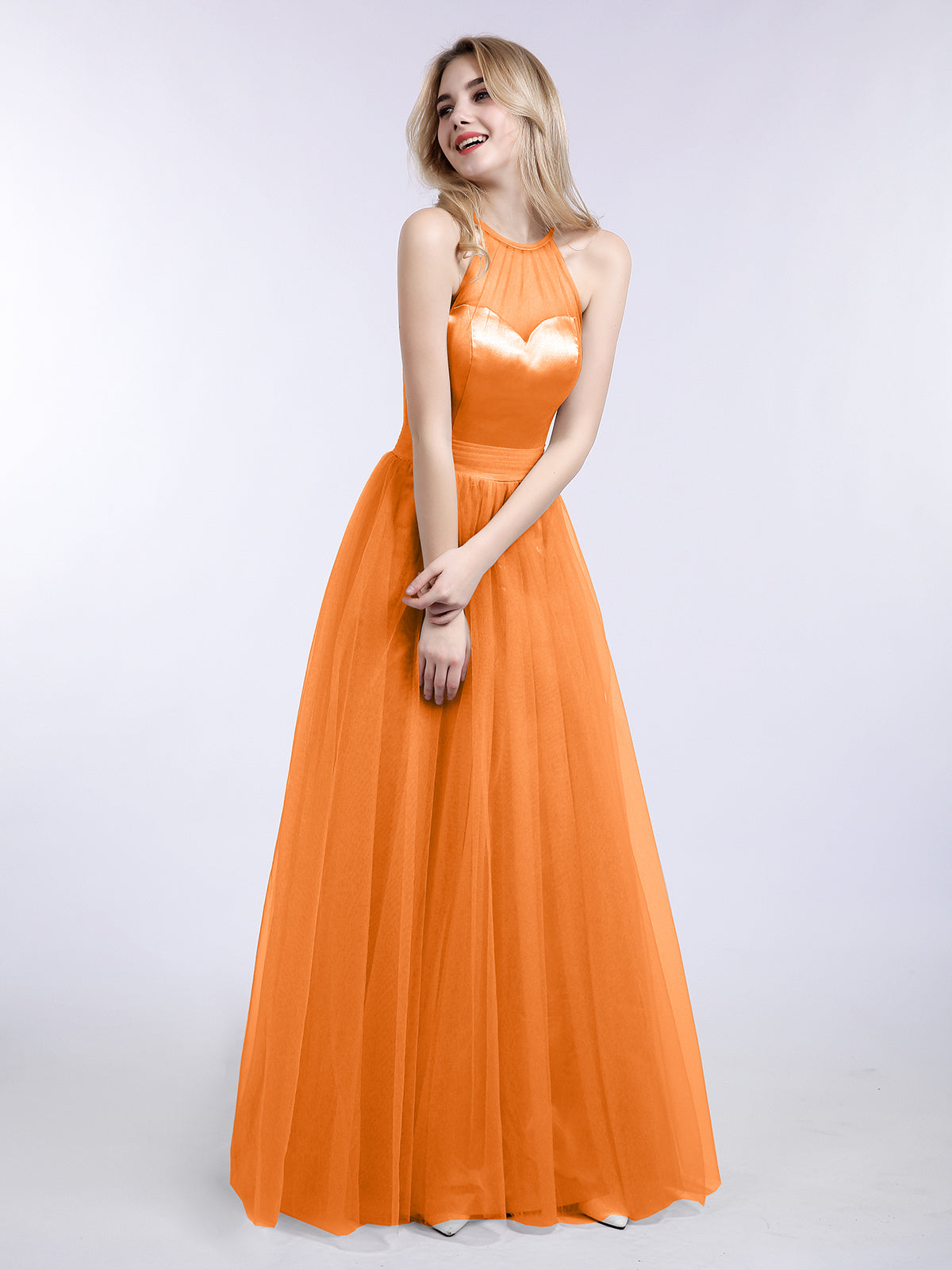 Long shop orange gown