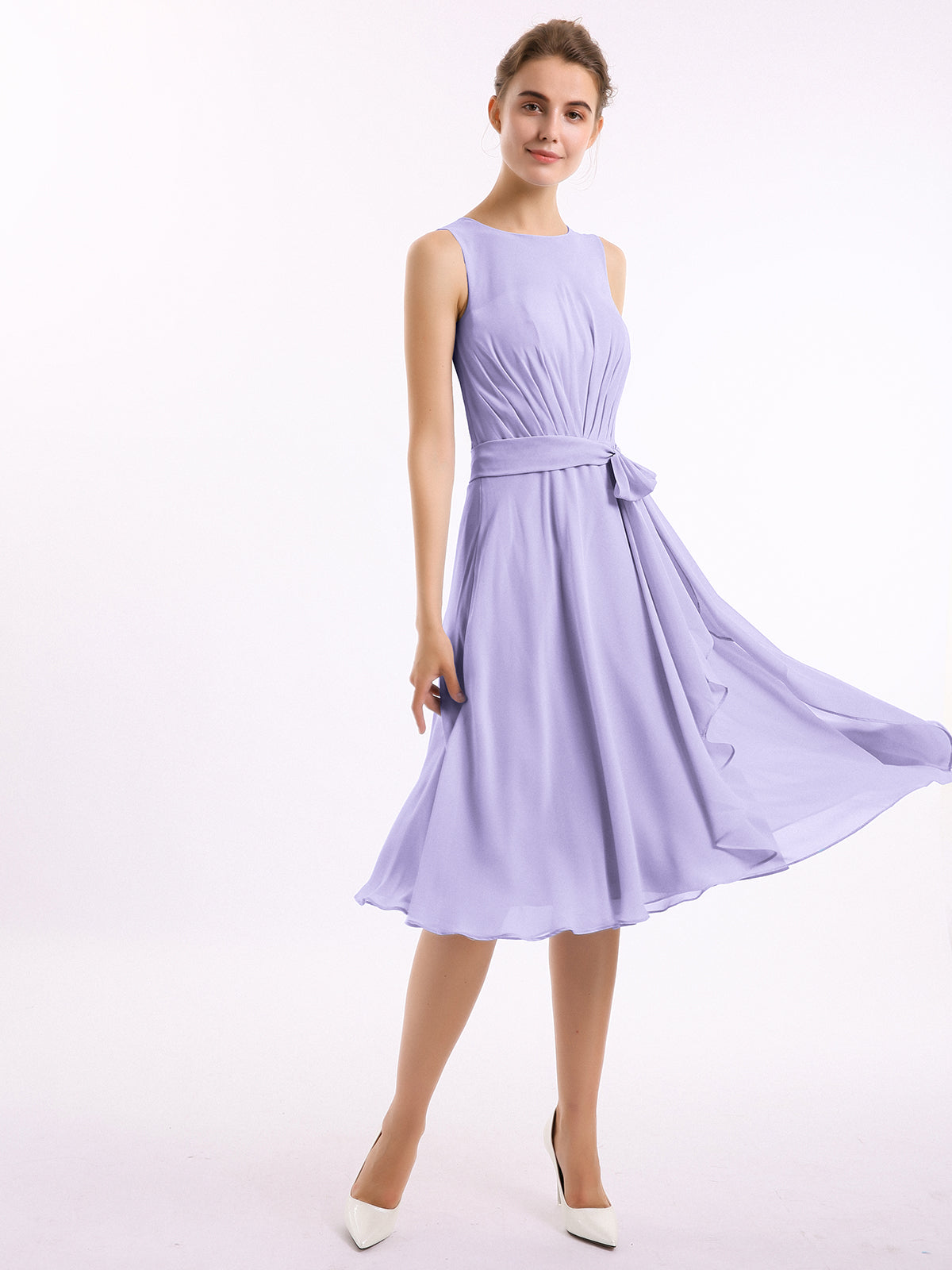 Lilac knee length on sale dress