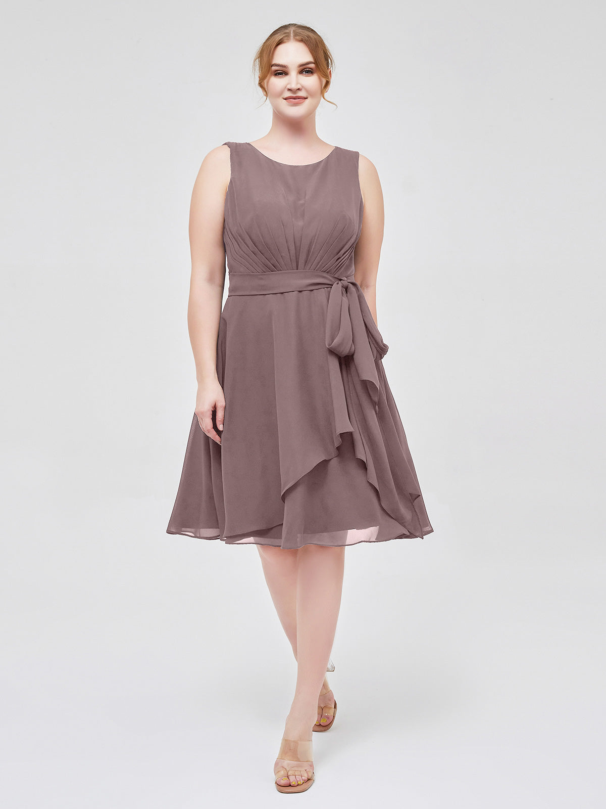 Mauve knee length on sale dress