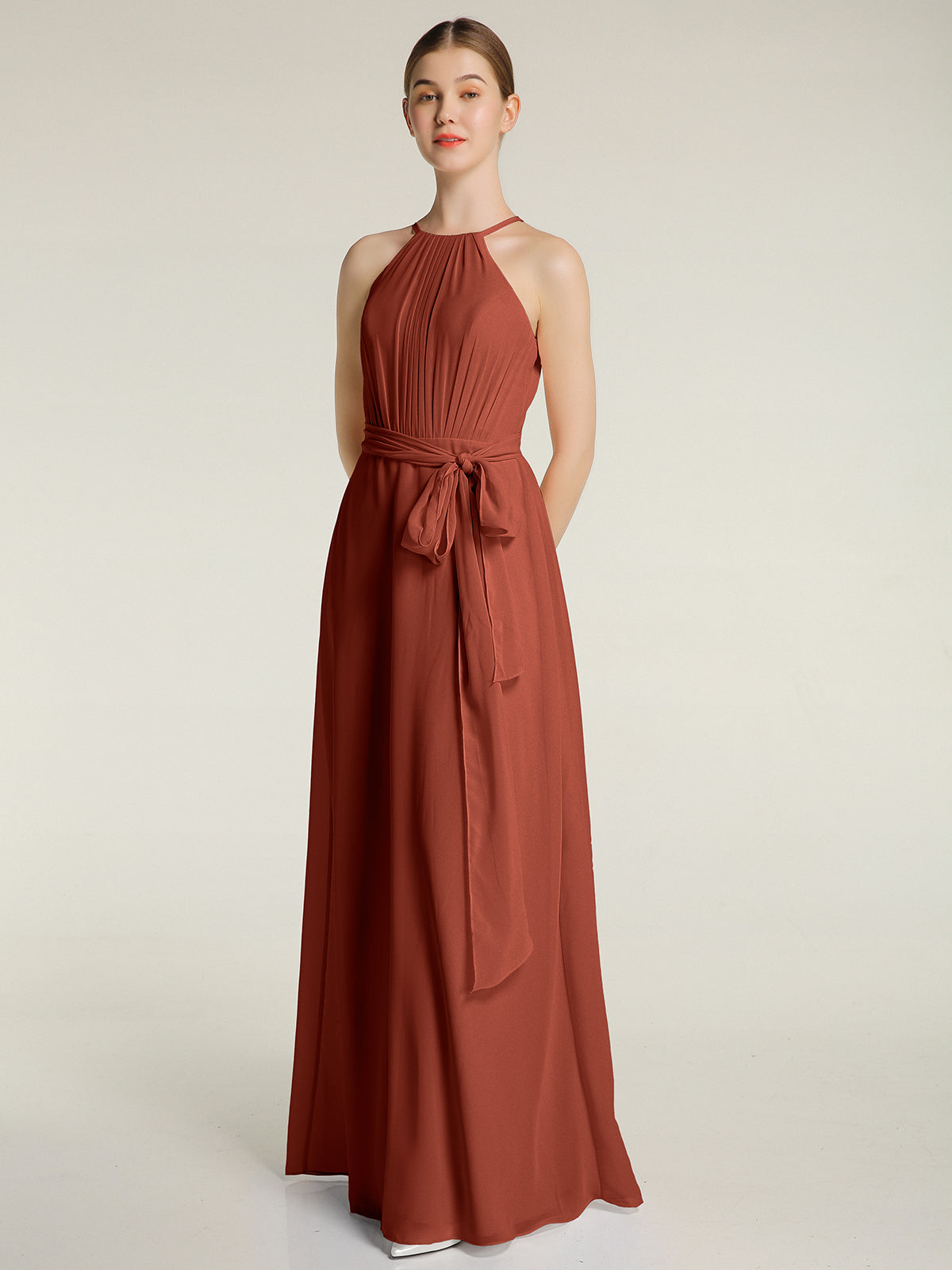 Rust 2025 chiffon dress