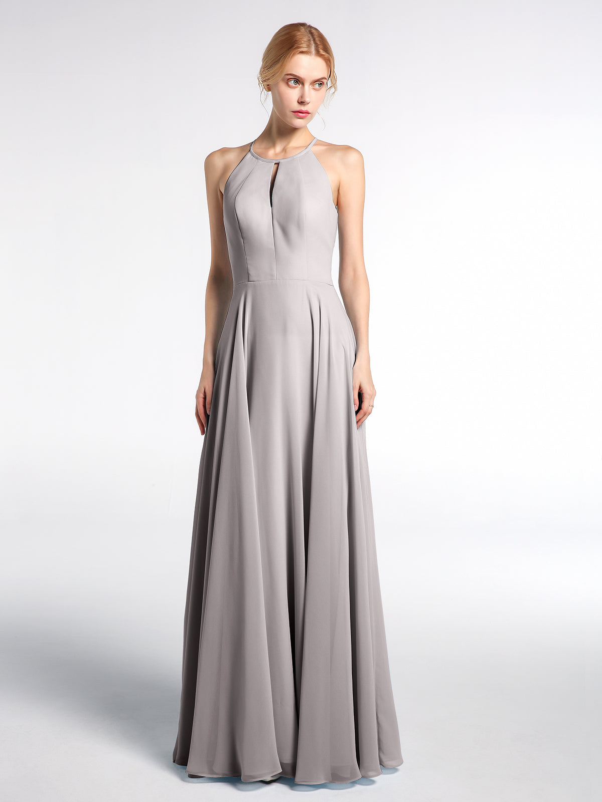 Silver Grey Halter Neck Bridesmaid Dress ASOS DESIGN Bridesmaid